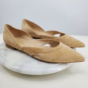 Stuart‎ Weitzman Avenue Brown Suede Quiet Luxury Formal Dress Shoe Flats 9.5